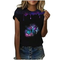 Девојки Графички Маици О-Вратот Љубов Печатени Пуловер Маици За Жени Дозвола $ Виолетова 12