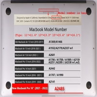 Каишек Хард Случај Покритие Компатибилен-Објавен MacBook Pro 16 СО XDR Дисплеј И Допир Тип Ц Модел: А & А Пердув Серија 0777