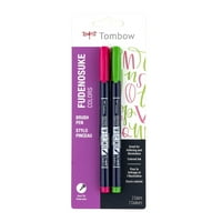 Tombow Fudenosuke Color Brush Pen маркер 2-пакет, розова и зелена